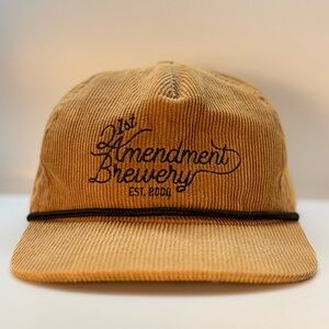 Vintage 21st Amendment Embroidered Corduroy Grandpa Hat- Marigold